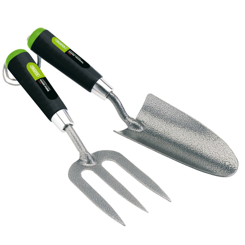 DR-65960 — Carbon Steel Heavy Duty Hand Fork and Trowel Set (2 Piece)