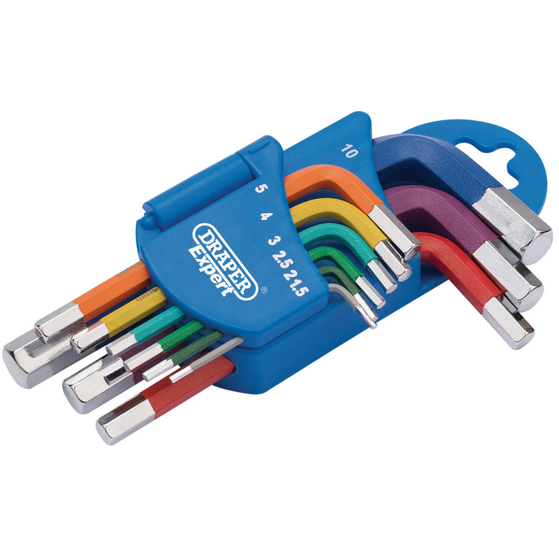 DR-66126 — Draper Expert Metric Coloured Short Arm Hex. Key Set (9 Piece)