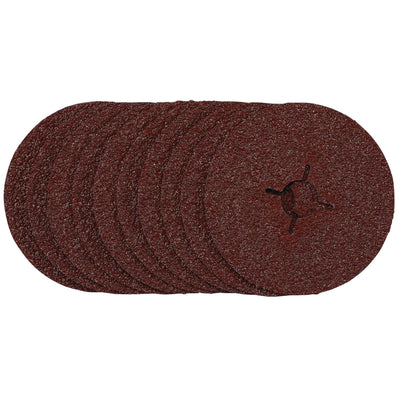 DR-68376 — Fibre Sanding Discs, 115mm, 24 Grit, (Pack of 10)