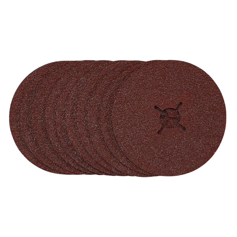 DR-68628 — Fibre Sanding Discs, 125mm, 36 Grit, (Pack of 10)
