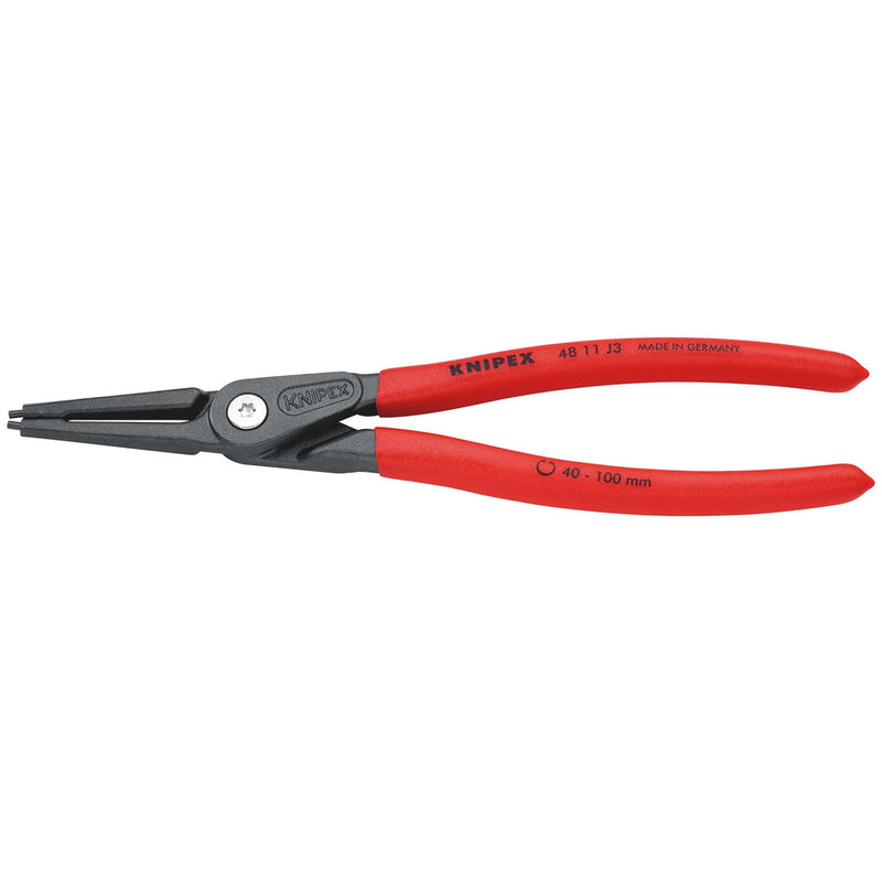 DR-75080 — KNIPEX 48 11 J3 SB Precision Circlip Pliers For Internal Circlips In Bore Holes, 225mm