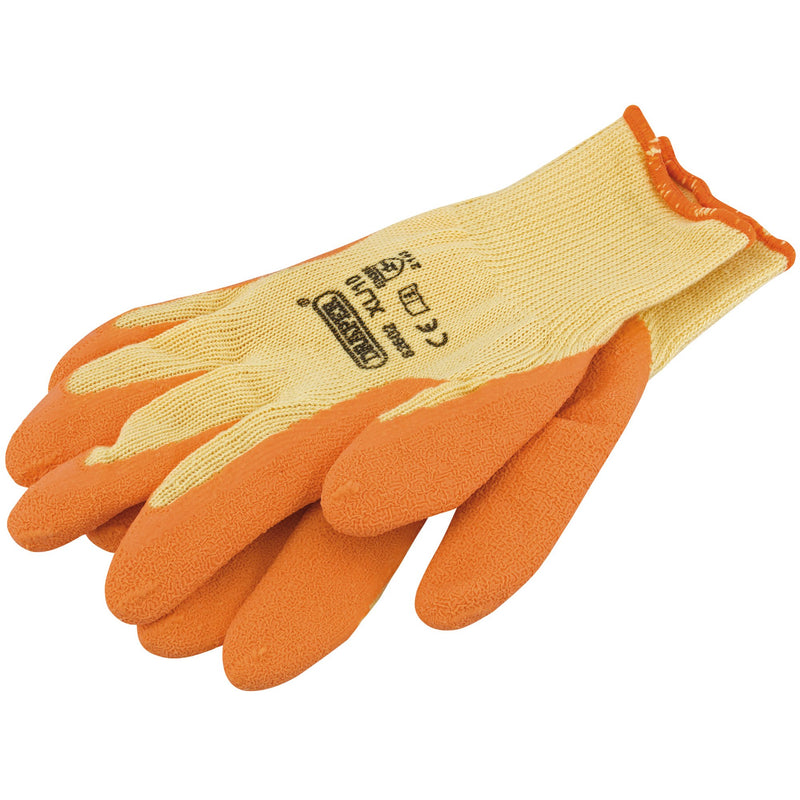 DR-82602 — Heavy Duty Latex Coated Work Gloves, Extra Large, Orange