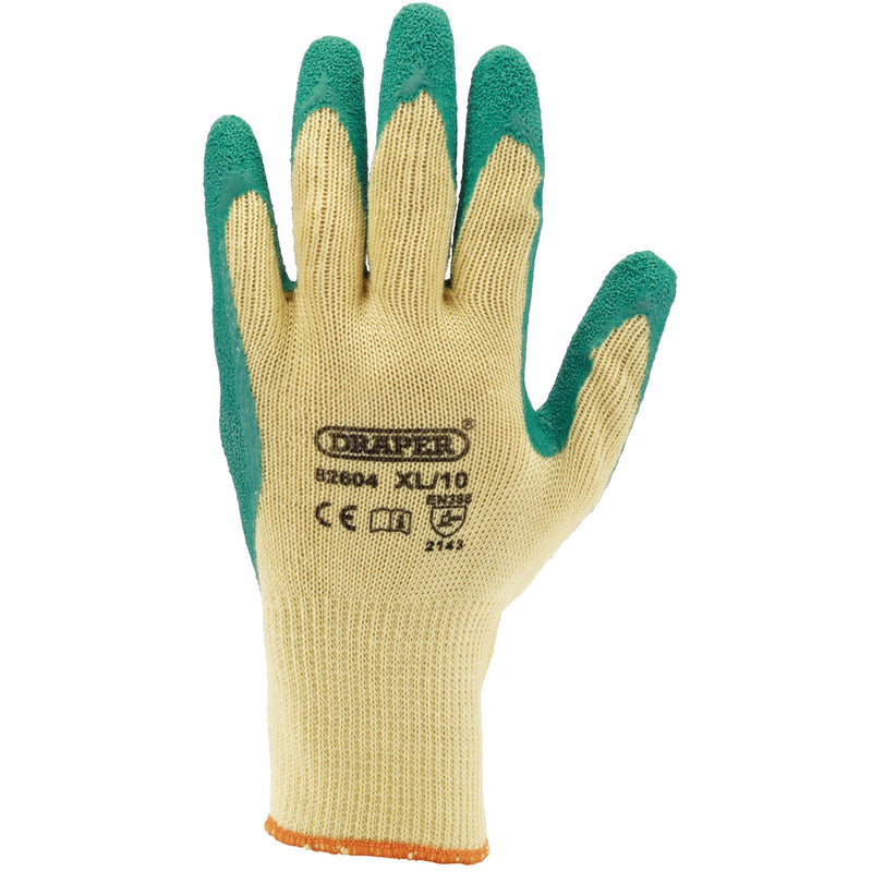 DR-82604 — Heavy Duty Latex Coated Work Gloves, Extra Large, Green