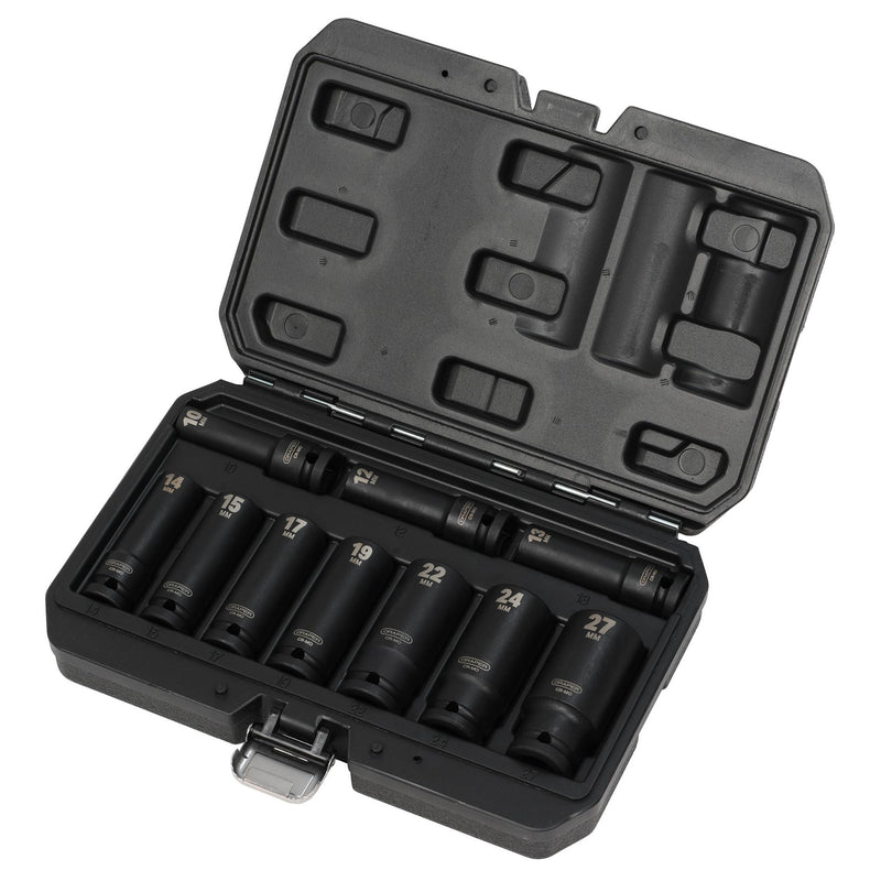 DR-83096 — Metric Deep Impact Socket Set, 1/2" Sq. Dr. (10 Piece)