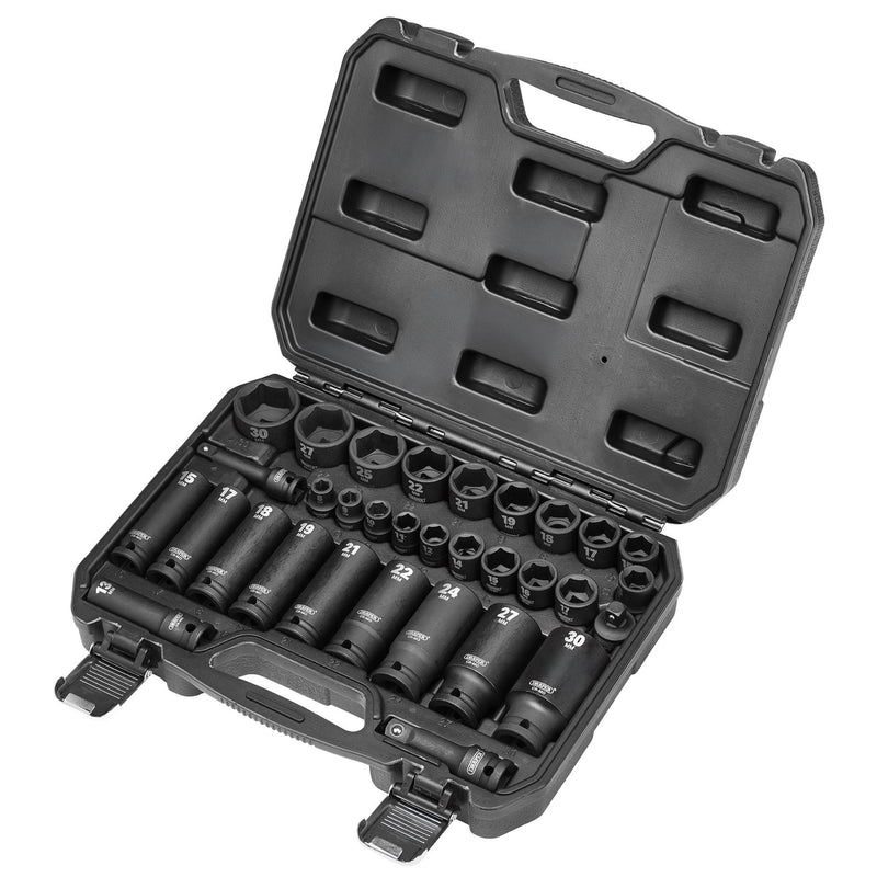 DR-83098 — Draper HI-TORQ® Impact Socket Set, 3/8" & 1/2" Sq. Dr. (32 Piece)