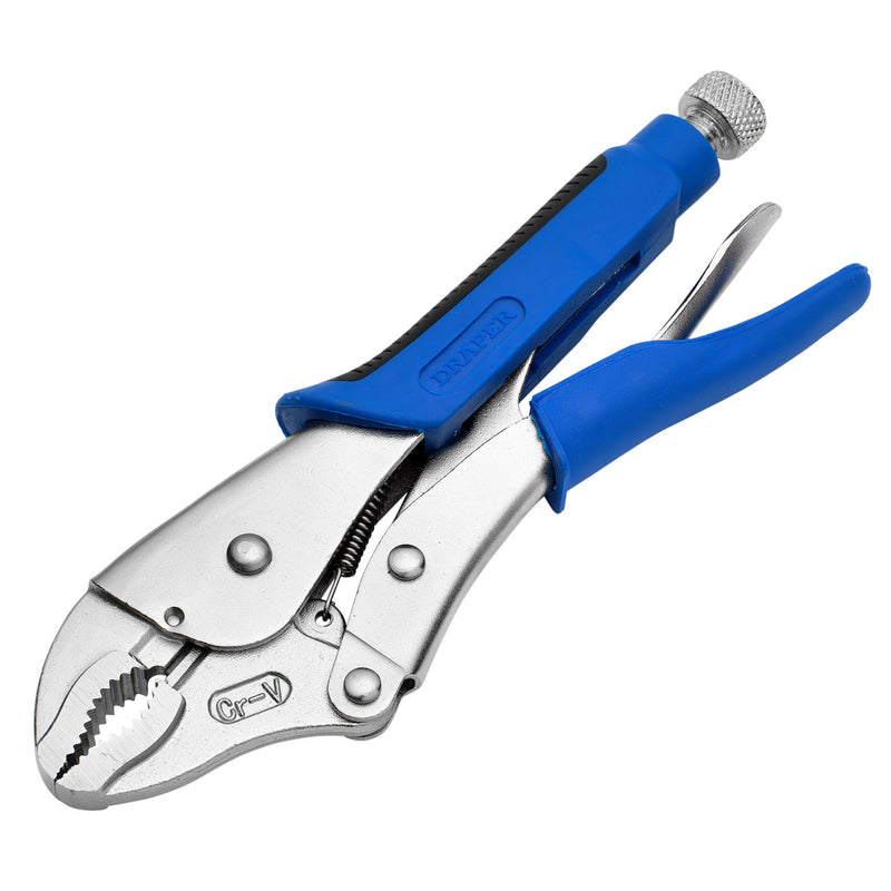 DR-89124 — Soft Grip Curved Jaw Self Grip Pliers, 220mm