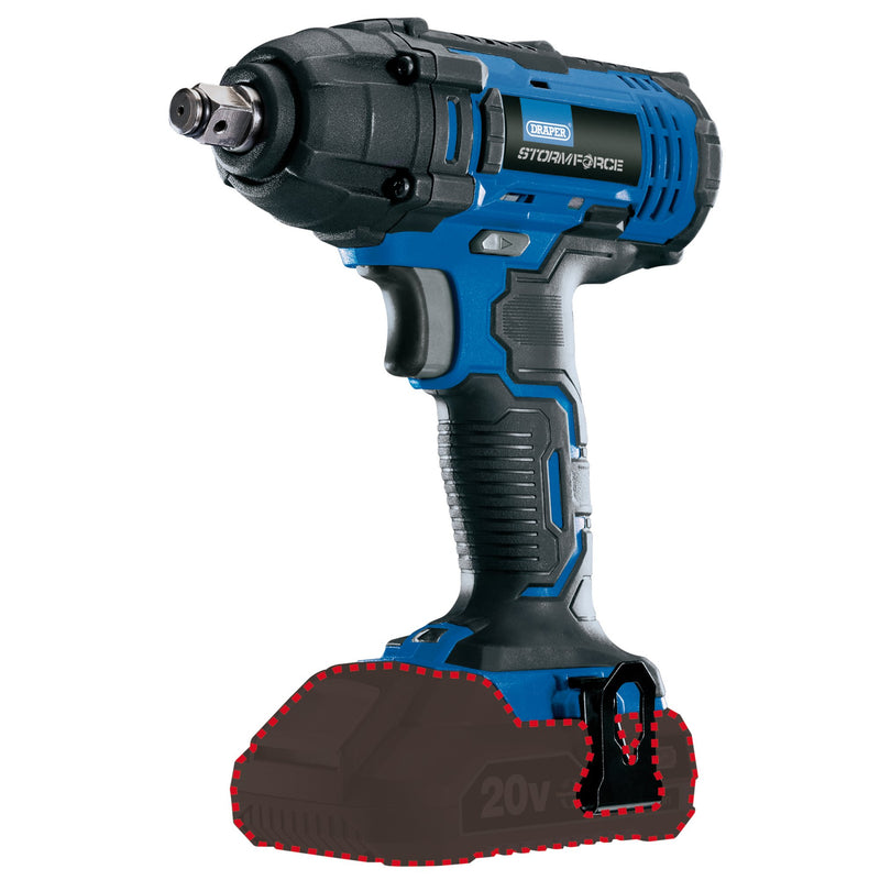 DR-89519 — Draper Storm Force® 20V Mid-Torque Impact Wrench, 1/2" Sq. Dr., 250Nm (Sold Bare)
