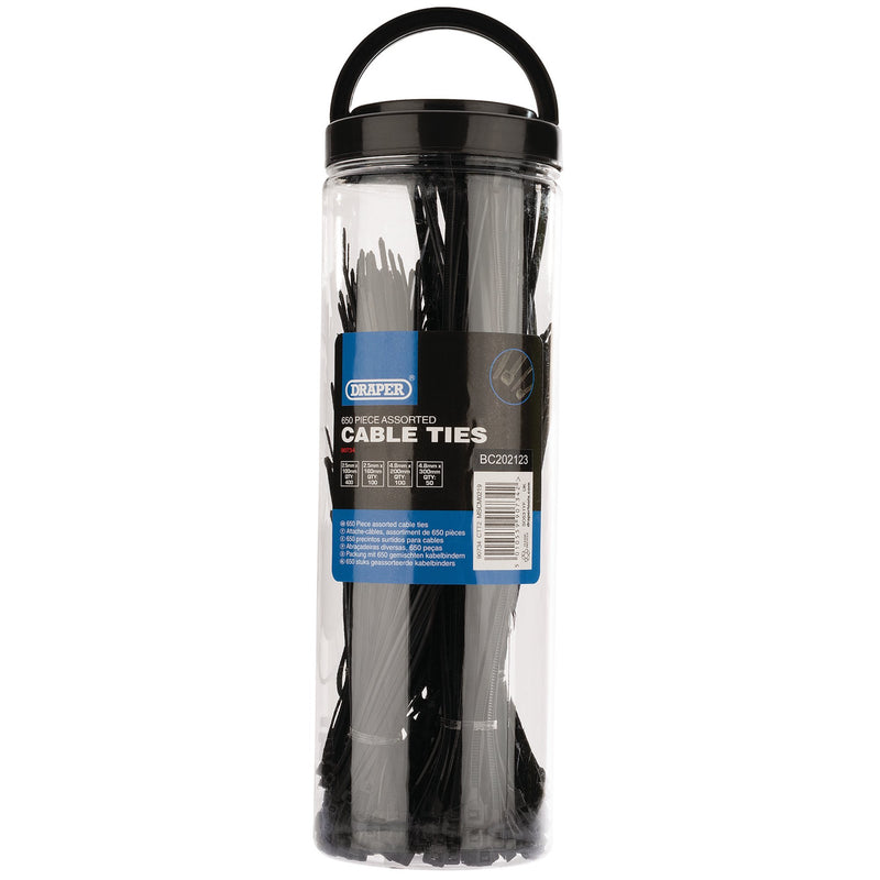 DR-90734 — Assorted Nylon Cable Ties (Pack of 650)