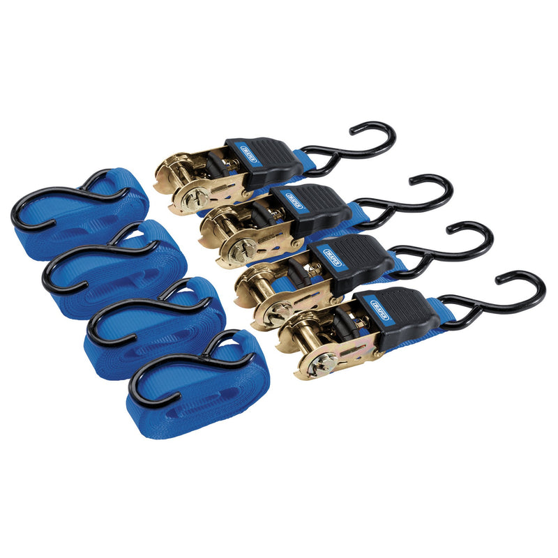 DR-92771 — Ratchet Tie Down Straps, 4.5m x 25mm, 225kg (4 Piece)