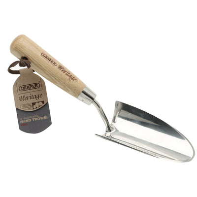 DR-99023 — Draper Heritage Stainless Steel Hand Trowel with Ash Handle