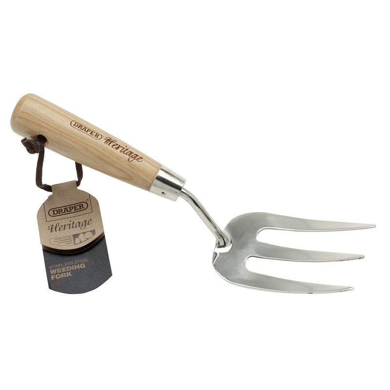 DR-99025 — Draper Heritage Stainless Steel Hand Weeding Fork with Ash Handle