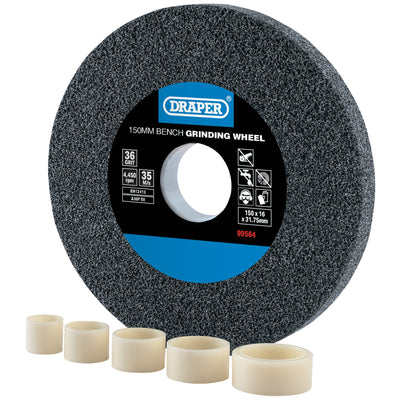DR-99564 — Aluminium Oxide Bench Grinding Wheel, 150 x 16mm, 36 Grit