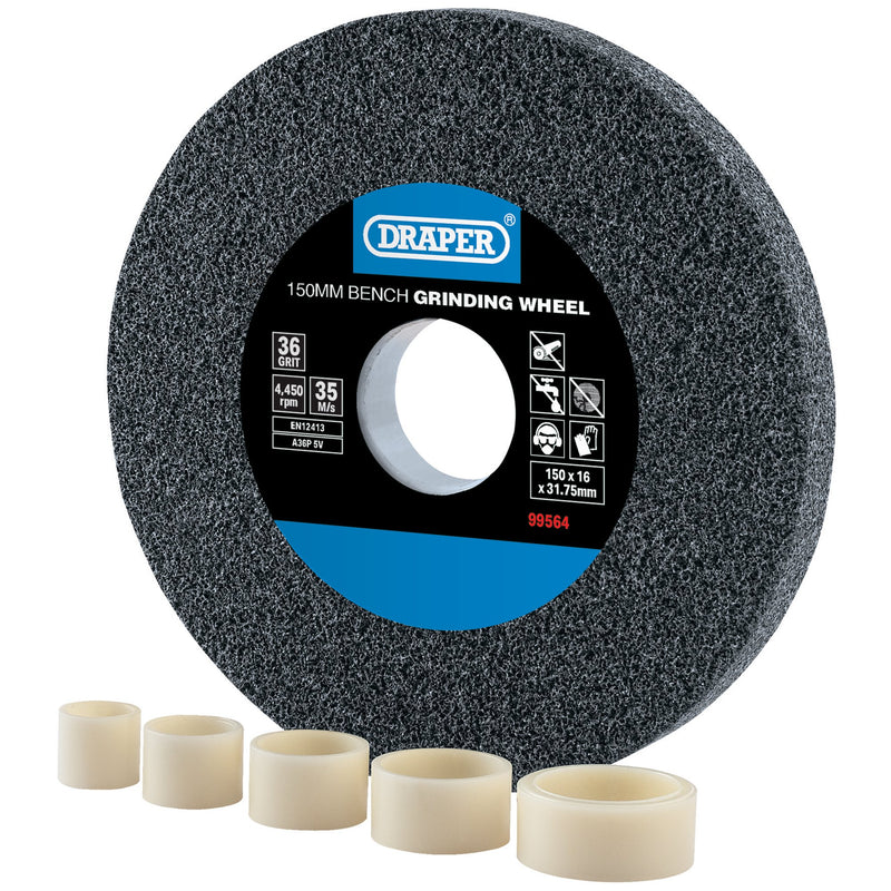 DR-99564 — Aluminium Oxide Bench Grinding Wheel, 150 x 16mm, 36 Grit