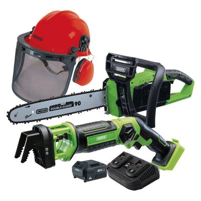 DR-99763 — D20 Cordless Garden Saw Kit with Forestry Helmet