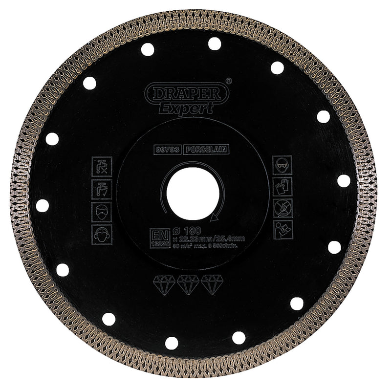 DR-99793 — Draper Expert Turbo-X Porcelain Diamond Blade, 180mm