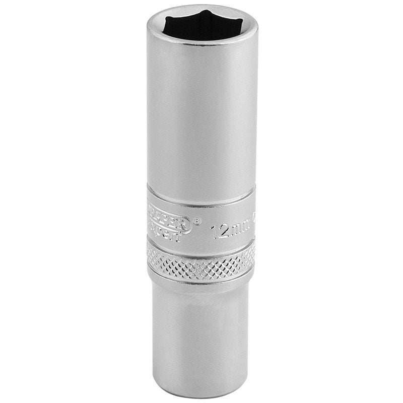 Draper DT - MM/MS 6 Point Metric Deep Socket, 3/8" Sq. Dr., 12mm - (16580) - DR-16580 - Draper - Trade Counter Direct