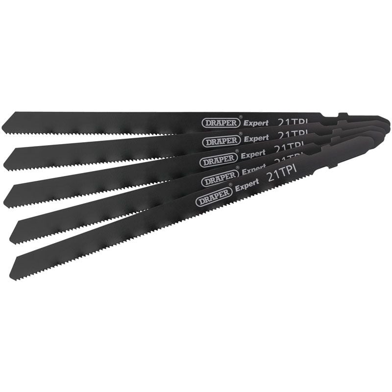 Draper DT318A DT Jigsaw Blade Set, 130mm, 318A (5 Piece) - (81732) - DR-81732 - Draper - Trade Counter Direct