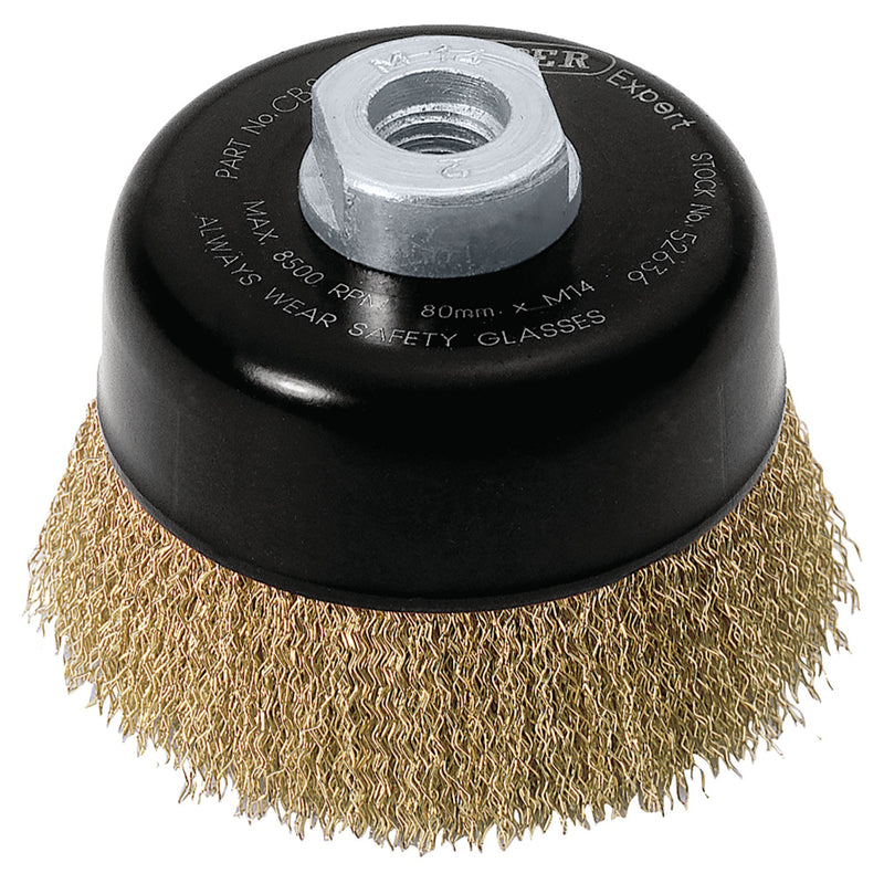 Draper Expert Brassed Steel Crimped Wire Cup Brush - DR-52636 - Draper - Trade Counter Direct
