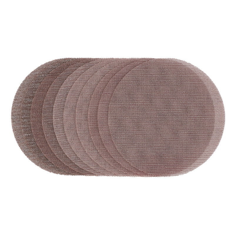 Draper Expert Expert Quality Mesh Sanding Discs, 150mm, Assorted Grit - 80G, 120G, 180G, 240G (Pack of 10) - DR-62989 - Draper - Trade Counter Direct