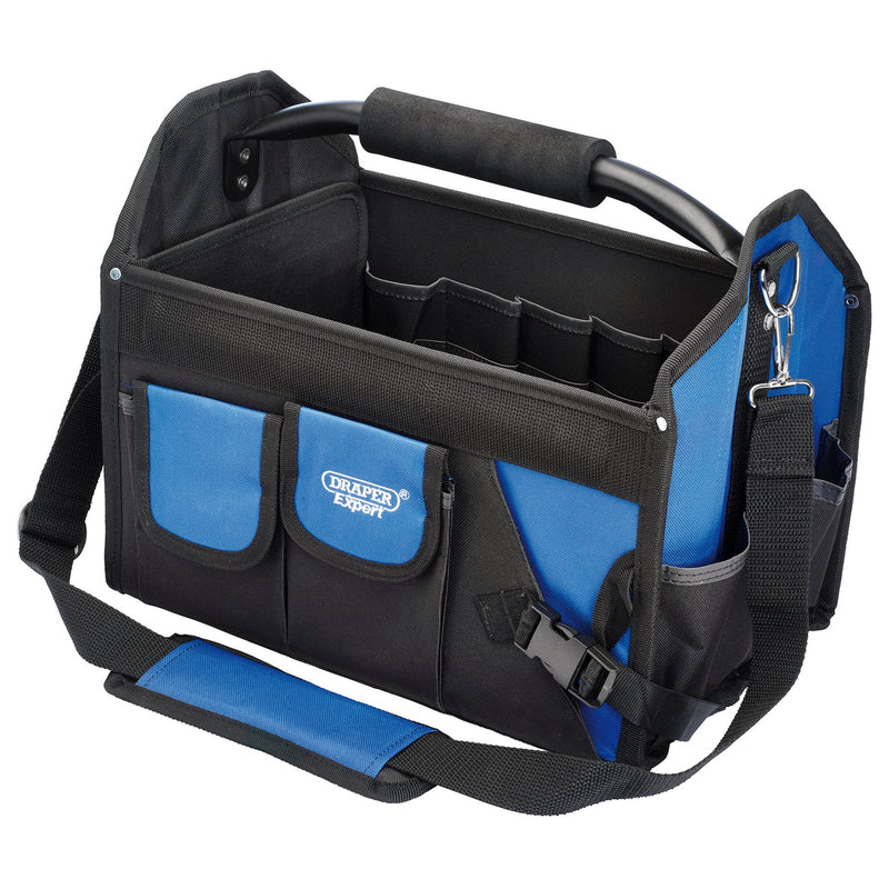 Draper Expert Folding Tote with Tubular Steel Handle, 355mm - DR-31593 - Draper - Trade Counter Direct