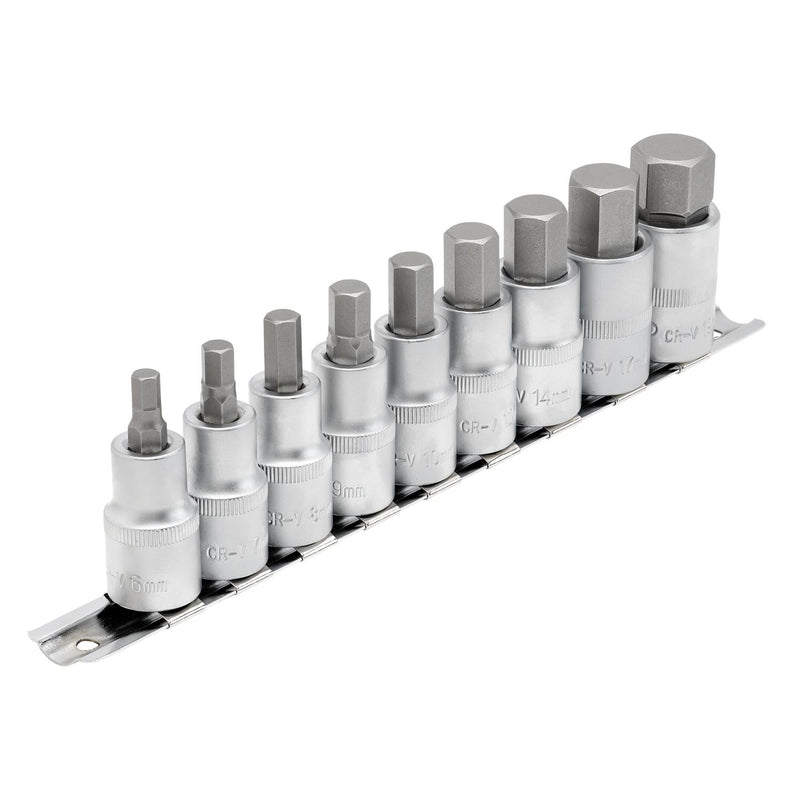 Draper Expert Metric Hex. Socket Bit Set, 1/2" Sq. Dr., 55mm (9 Piece) - DR-16307 - Draper - Trade Counter Direct