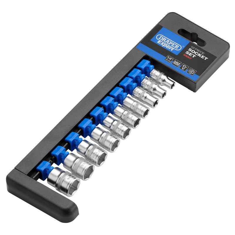 Draper Expert Metric Socket Set, 1/4" Sq. Dr. (10 Piece) - DR-50067 - Draper - Trade Counter Direct