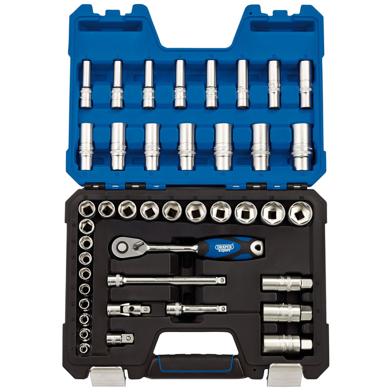 Draper Expert Metric Socket Set, 3/8" Sq. Dr. (42 Piece) - DR-16451 - Draper - Trade Counter Direct