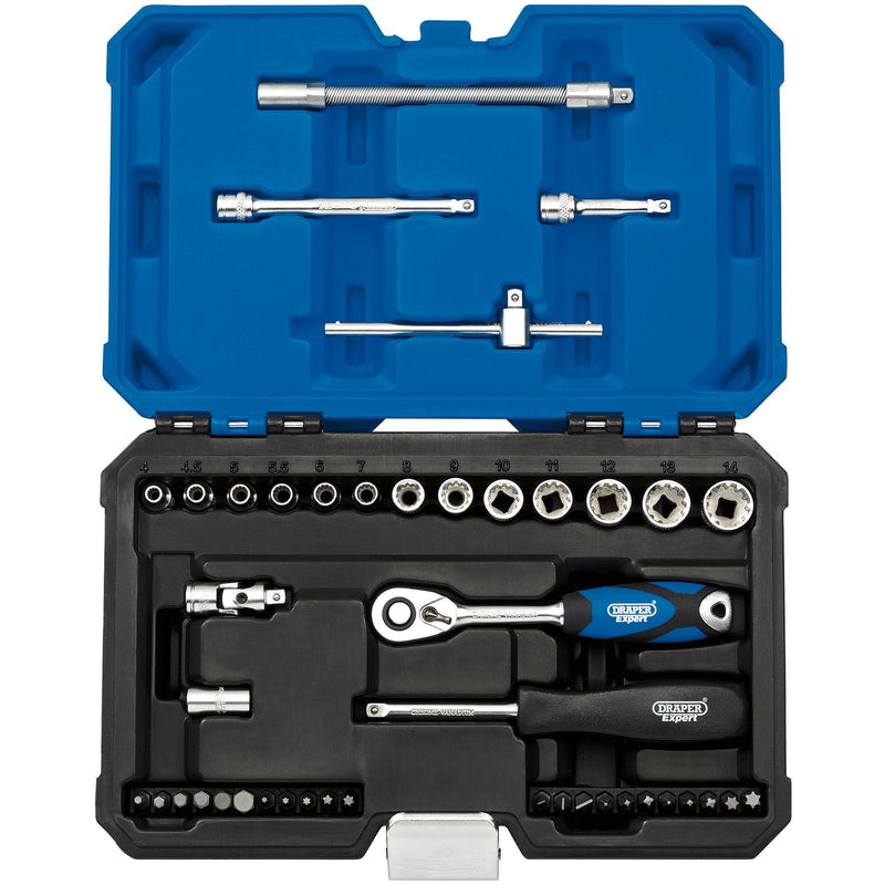 Draper Expert Multi-Drive® Metric Socket Set, 1/4" Sq. Dr. (43 Piece) - DR-16479 - Draper - Trade Counter Direct