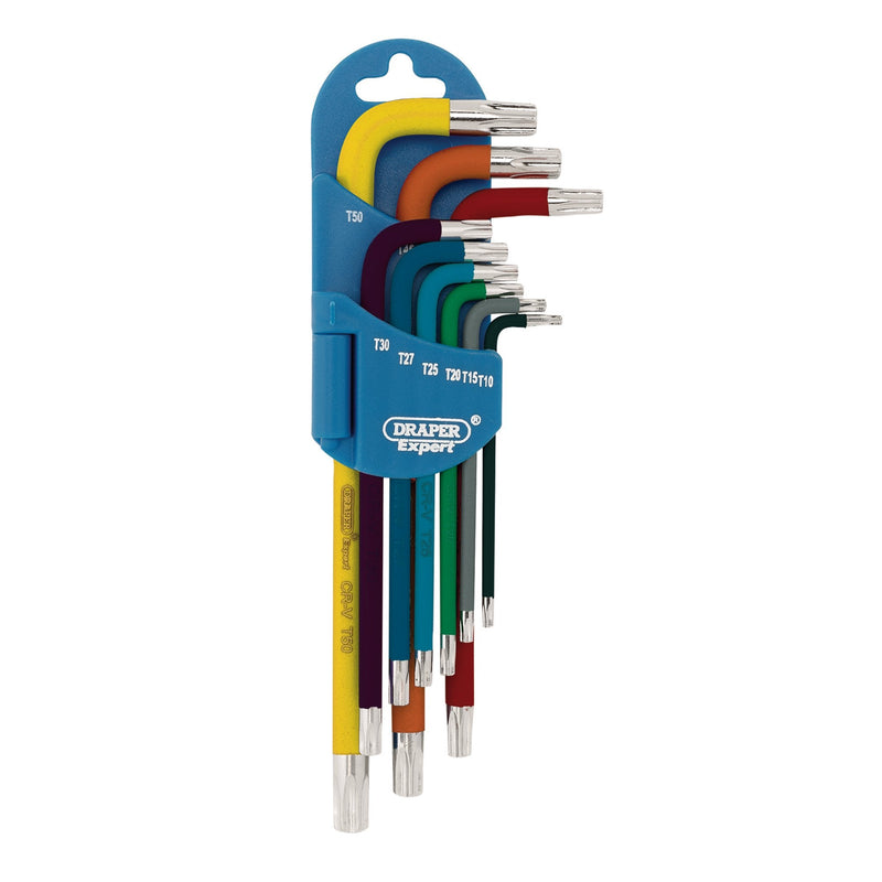 Draper Expert TX-STAR® Metric Coloured Long Arm Key Set (9 Piece) - DR-66143 - Draper - Trade Counter Direct