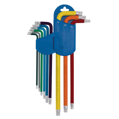Draper Expert TX-STAR® Metric Extra-long Arm Key Set, Colour Coded (9 Piece) - DR-04926 - Draper - Trade Counter Direct