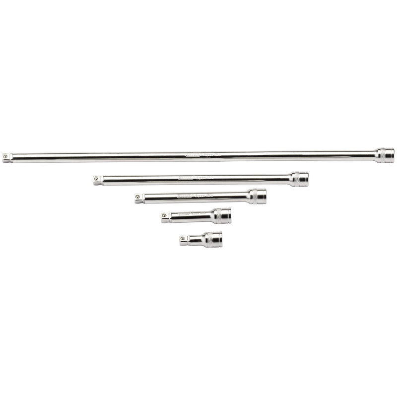 Draper Expert Wobble Extension Bar Set, 3/8" Sq. Dr., Micro Satin Chrome (5 Piece) - DR-16768 - Draper - Trade Counter Direct