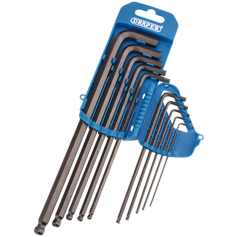 Draper Extra Long Imperial Hex. and Ball End Hex. Key Set (10 Piece) - DR-33723 - Draper - Trade Counter Direct