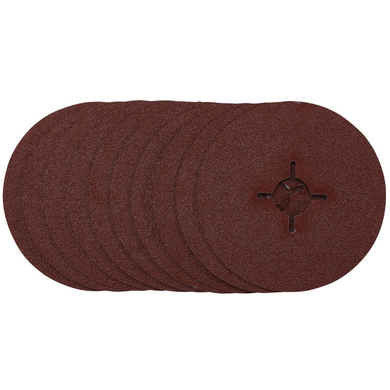 Draper Fibre Sanding Discs, 115mm, 60 Grit, (Pack of 10) - DR-68493 - Draper - Trade Counter Direct