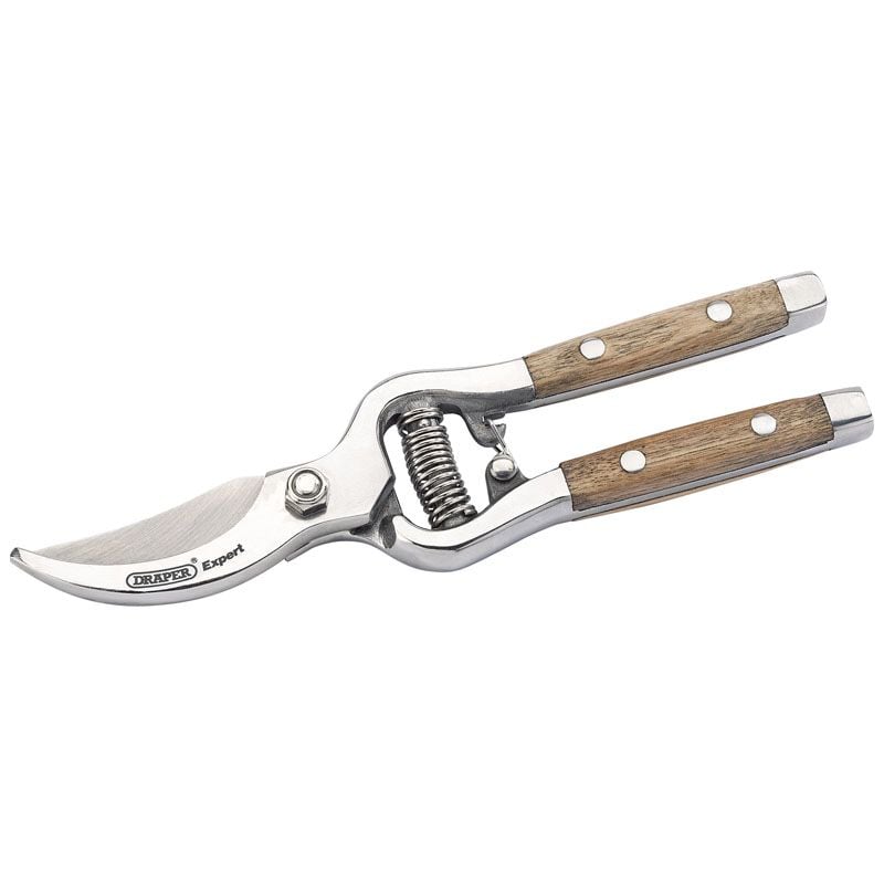 Draper GSHERB/1 Bypass Secateurs with Ash Handles, 210mm - DR-85188 - Draper - Trade Counter Direct