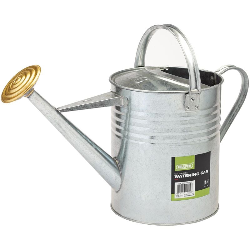 Draper GWC9 Galvanised Watering Can, 9L - (53234) - DR-53234 - Draper - Trade Counter Direct