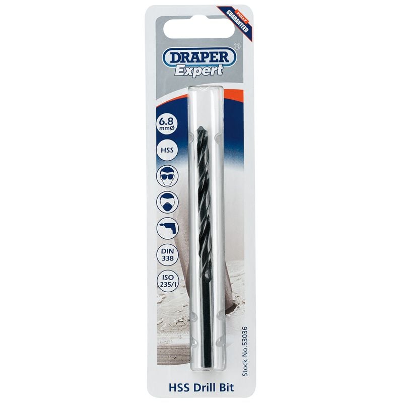 Draper H29MPTS/B 6.8mm HSS Twist Drill for 8 x 1.25 Taps - (53036) - DR-53036 - Draper - Trade Counter Direct