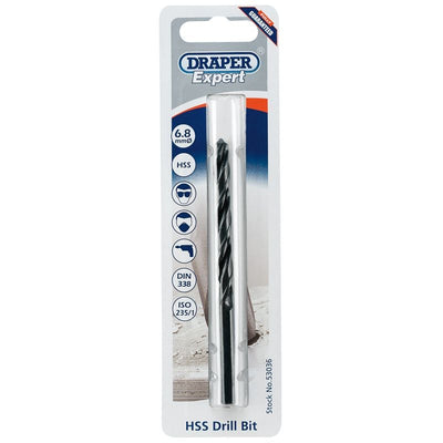 Draper H29MPTS/B 6.8mm HSS Twist Drill for 8 x 1.25 Taps - (53036) - DR-53036 - Draper - Trade Counter Direct