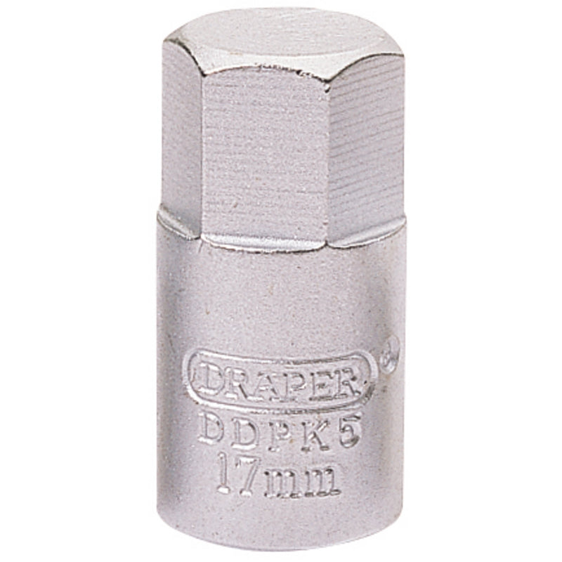 Draper Hexagon Drain Plug Key, 3/8" Sq. Dr., 17mm - DR-38323 - Draper - Trade Counter Direct