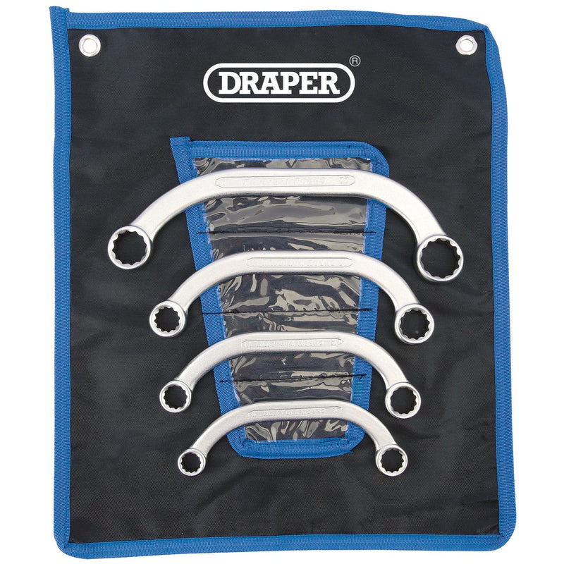 Draper HI-TORQ® Half Moon Obstruction Ring Spanner Set (4 Piece) - DR-07210 - Draper - Trade Counter Direct