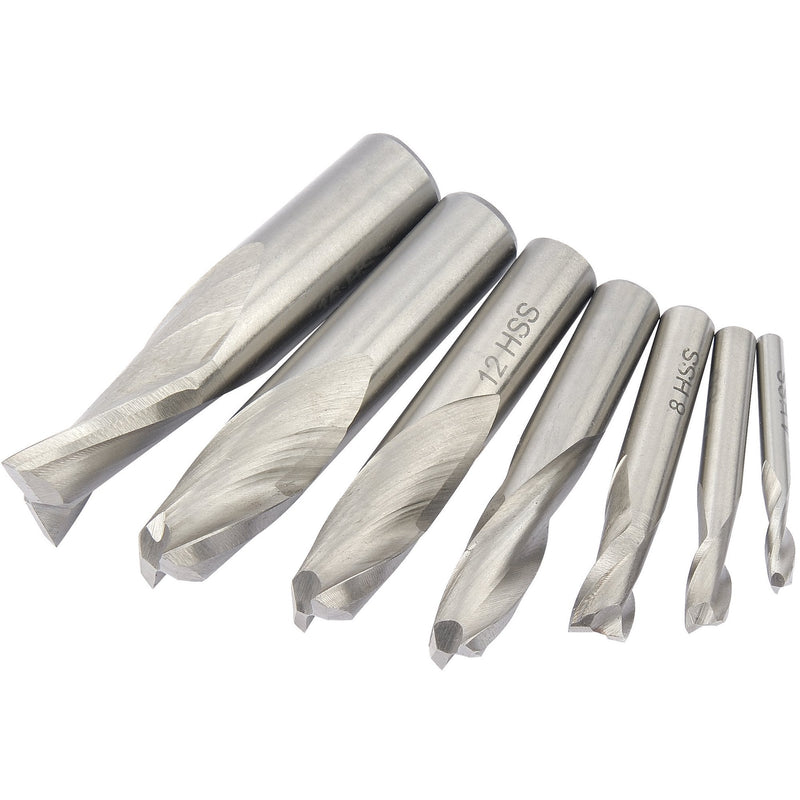 Draper HSS End Mill Set Dia. Two Flute, 4 - 16mm - DR-04663 - Draper - Trade Counter Direct