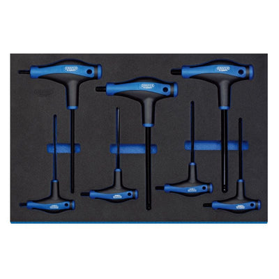 Draper IT - EVA26 T' Handle Ball End Hexagon Key Set in 3/4 Drawer Eva Insert Tray (7 Piece) - (63503) - DR-63503 - Draper - Trade Counter Direct