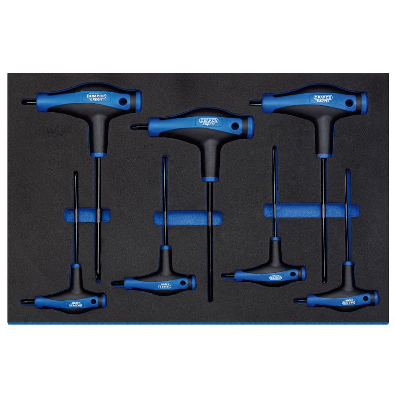 Draper IT - EVA27 Draper TX - STAR T' Handle Key Set in 3/4 Drawer EVA Insert Tray (7 Piece) - (63505) - DR-63505 - Draper - Trade Counter Direct