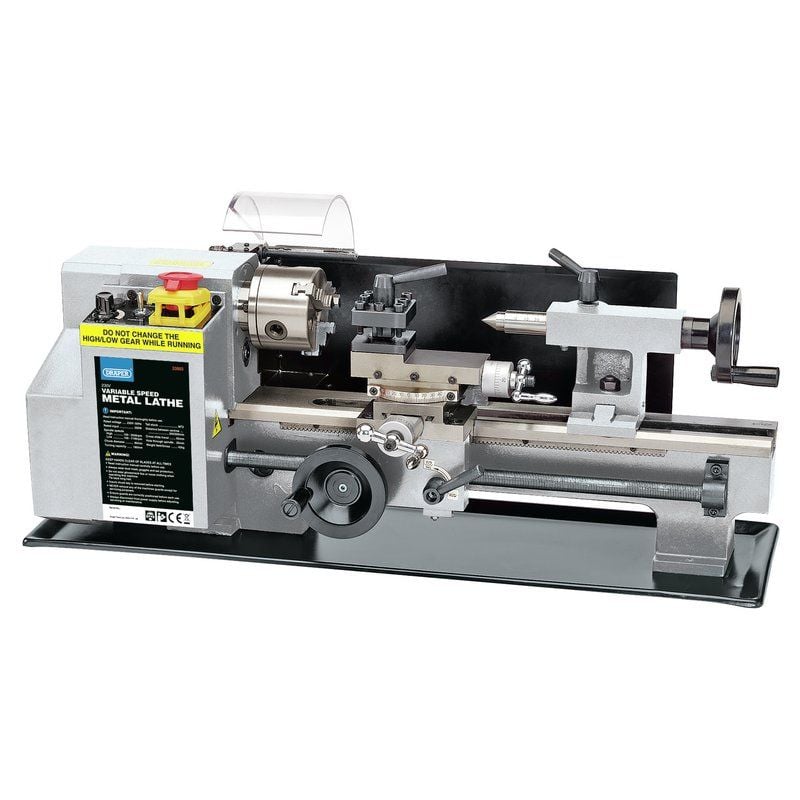 Draper LATHE - 300 Variable Speed Metal Work Lathe, 250W - (33893) - DR-33893 - Draper - Trade Counter Direct