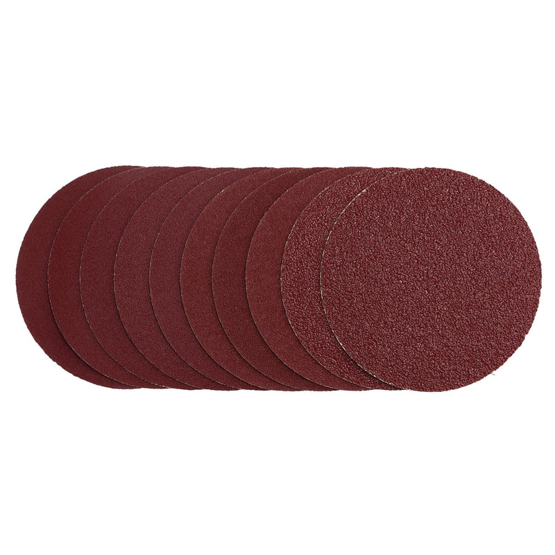 Sanding Discs, 125mm, Hook & Loop, Assorted Grit - 40G, 80G, 120G, 240G (Pack of 10)