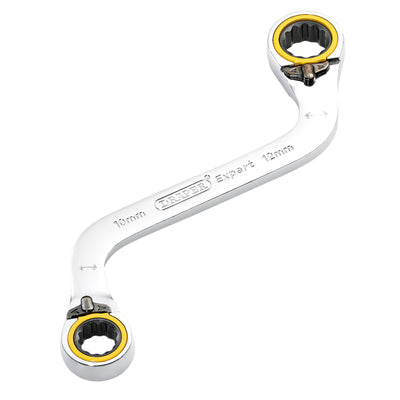 Draper Expert HI-TORQ® Double Ring Ratchet S-Shape Spanner, 10 x 12mm