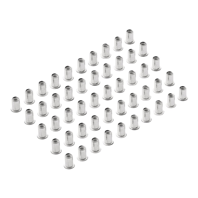 Zinc Plated Threaded Insert Rivet Nuts, M6 x 1.0mm (Pack of 50)