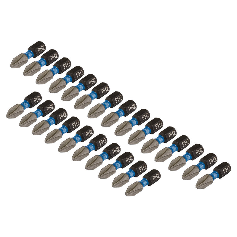 Draper Expert Cross Slot/PH Type Impact Screwdriver Bits, No.2 x 25mm, 1/4" Hex (Pack of 25)