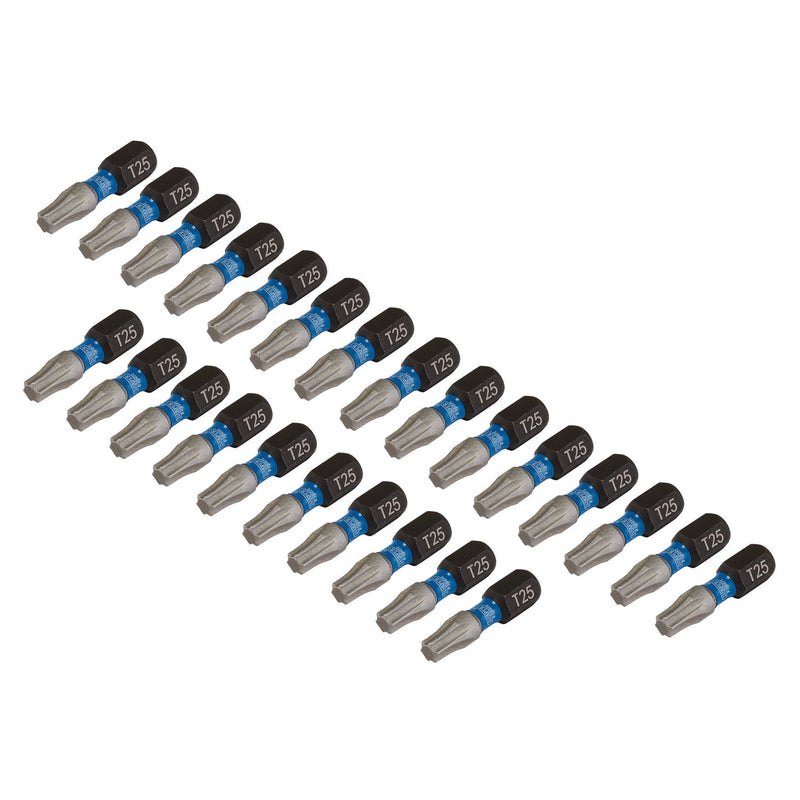 Draper Expert TX-STAR® Impact Screwdriver Bits, T25 x 25mm, 1/4" Hex (Pack of 25)