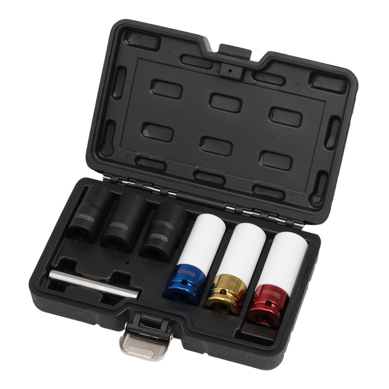 Wheel Nut and Bolt Extractor Socket Set, 1/2" Sq. Dr. (7 Piece)