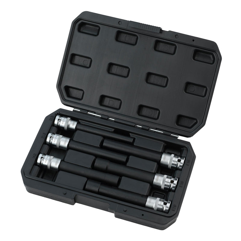Extra Long E-Type Sockets, 1/2" Sq. Dr. (6 Piece)